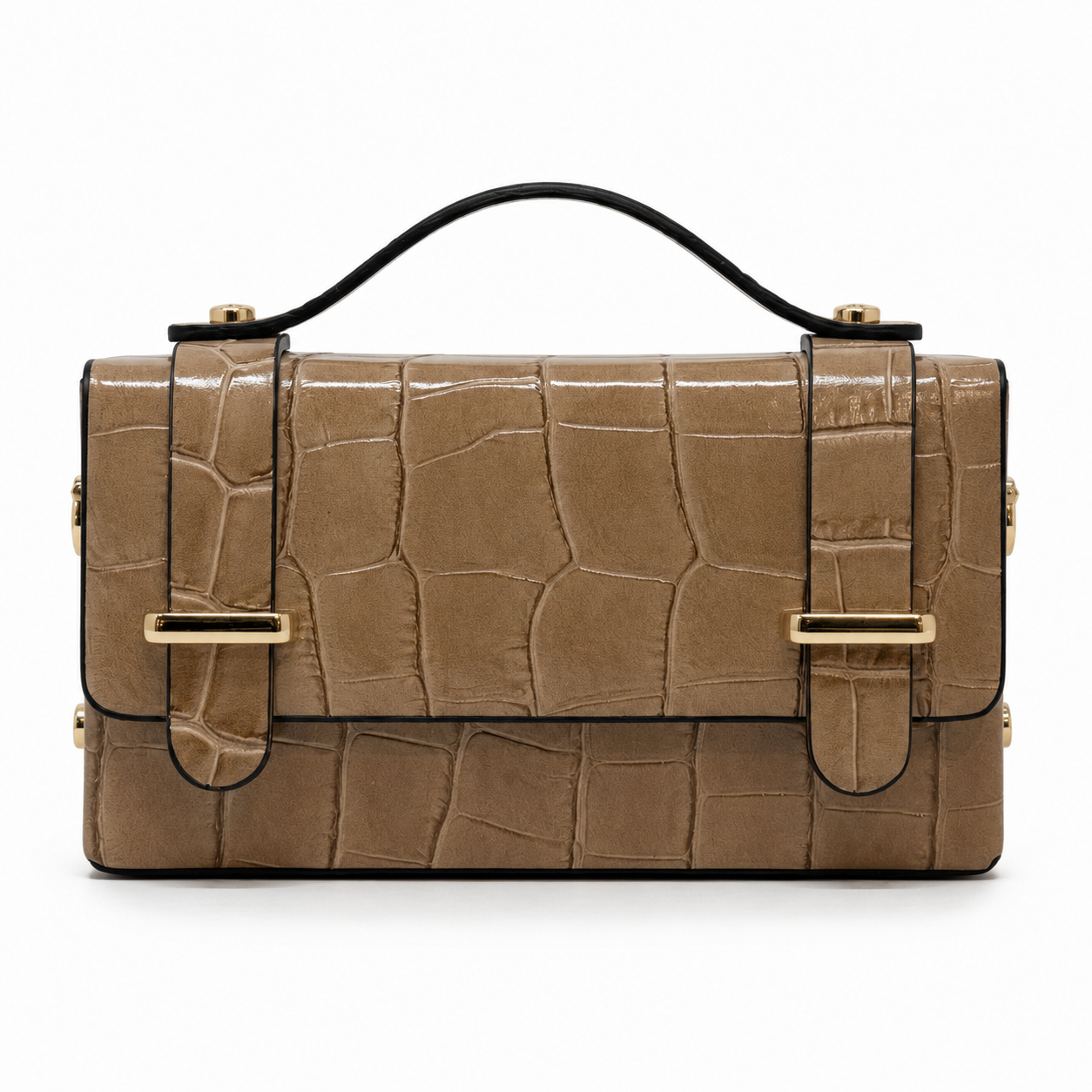 LEATHER HANDBAG WITH CROCCO