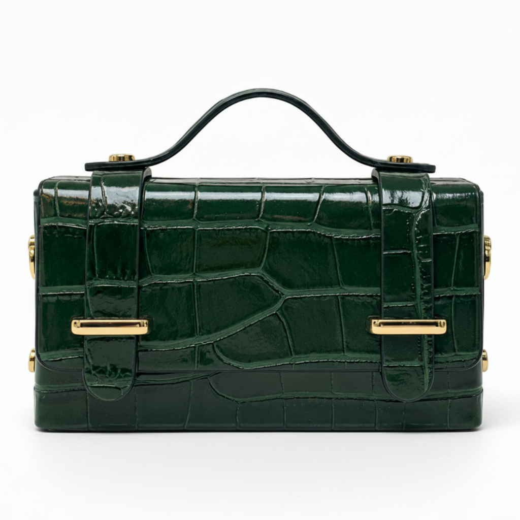 LEATHER HANDBAG WITH CROCCO
