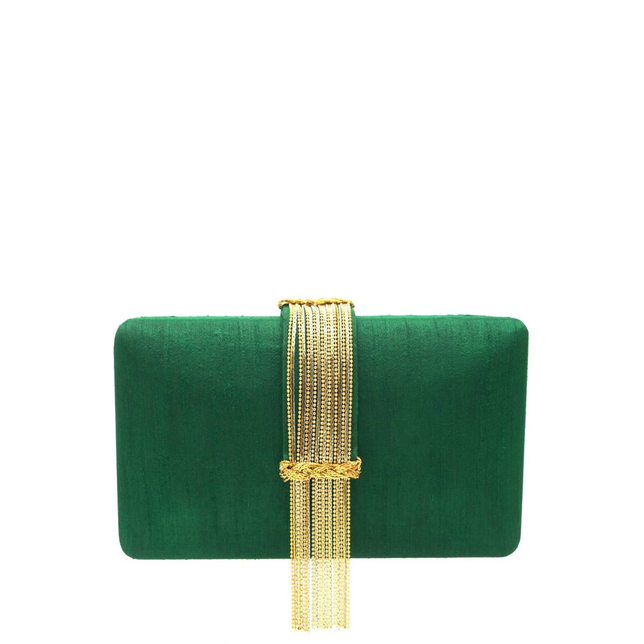 Emerald Fringe Clutch