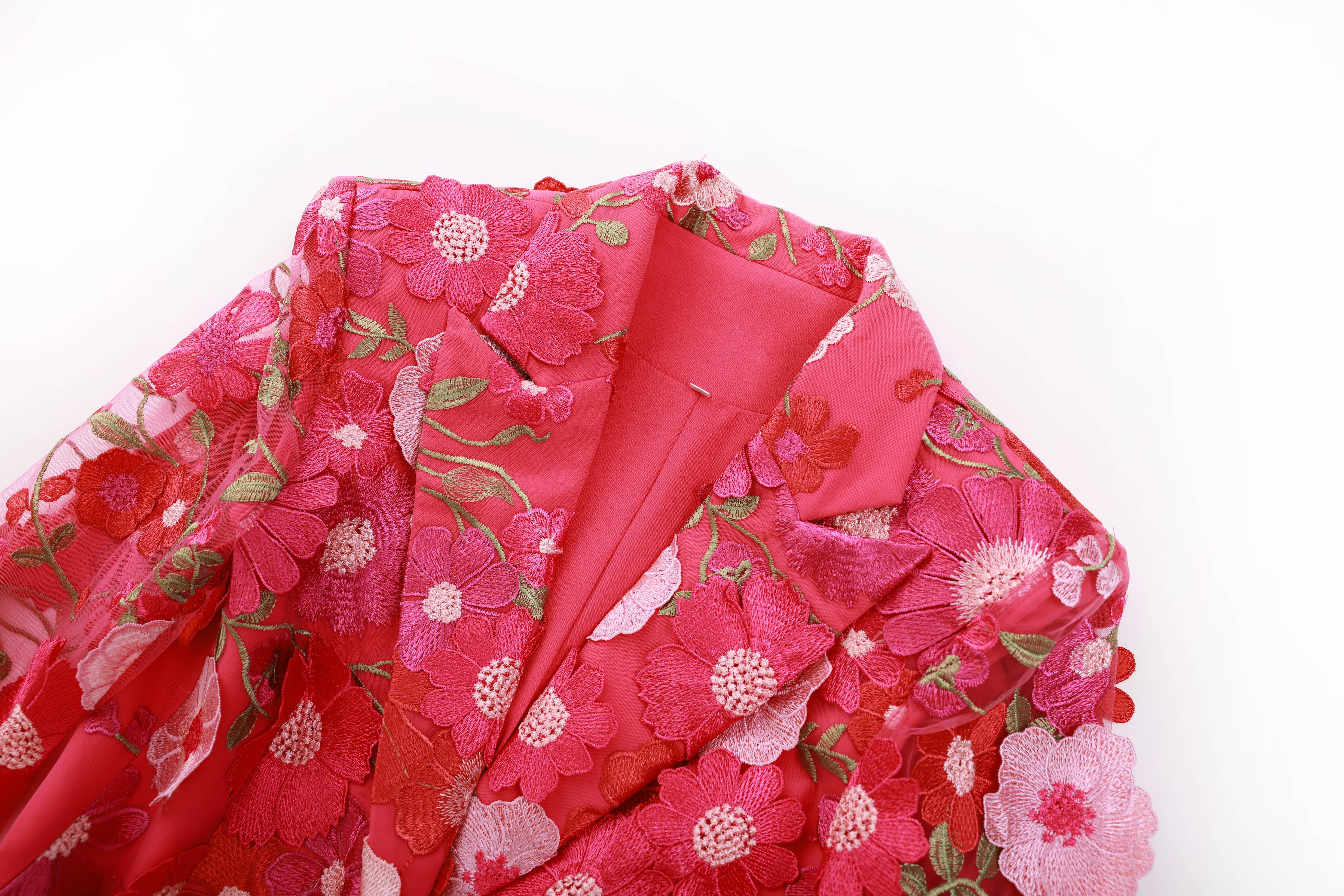 Floral Embroidered Blazer Pants Suit Women