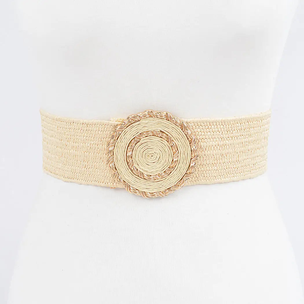 Elastic Belt with Gold Buckle