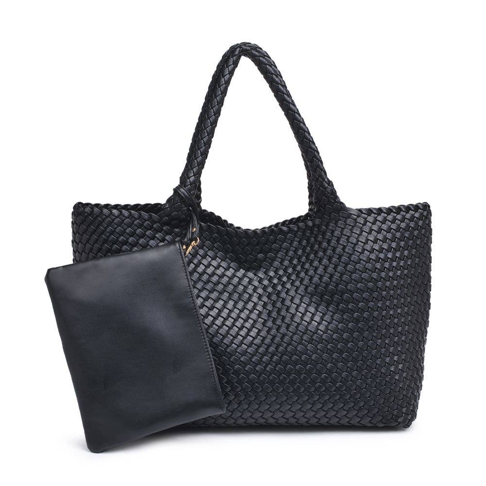 Solana Woven Tote -Black