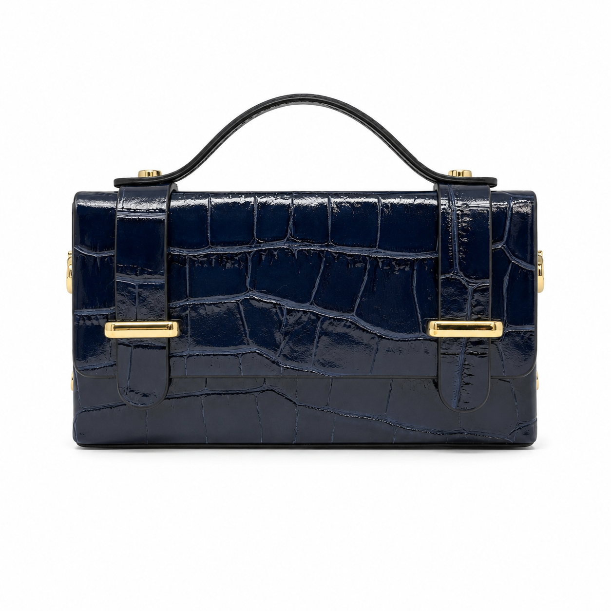 LEATHER HANDBAG WITH CROCCO
