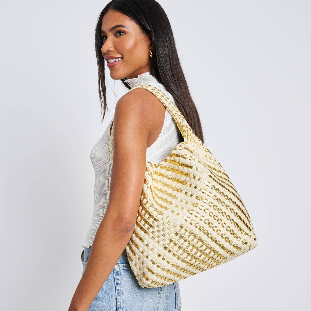 Ellery Mixed Material Woven Hobo