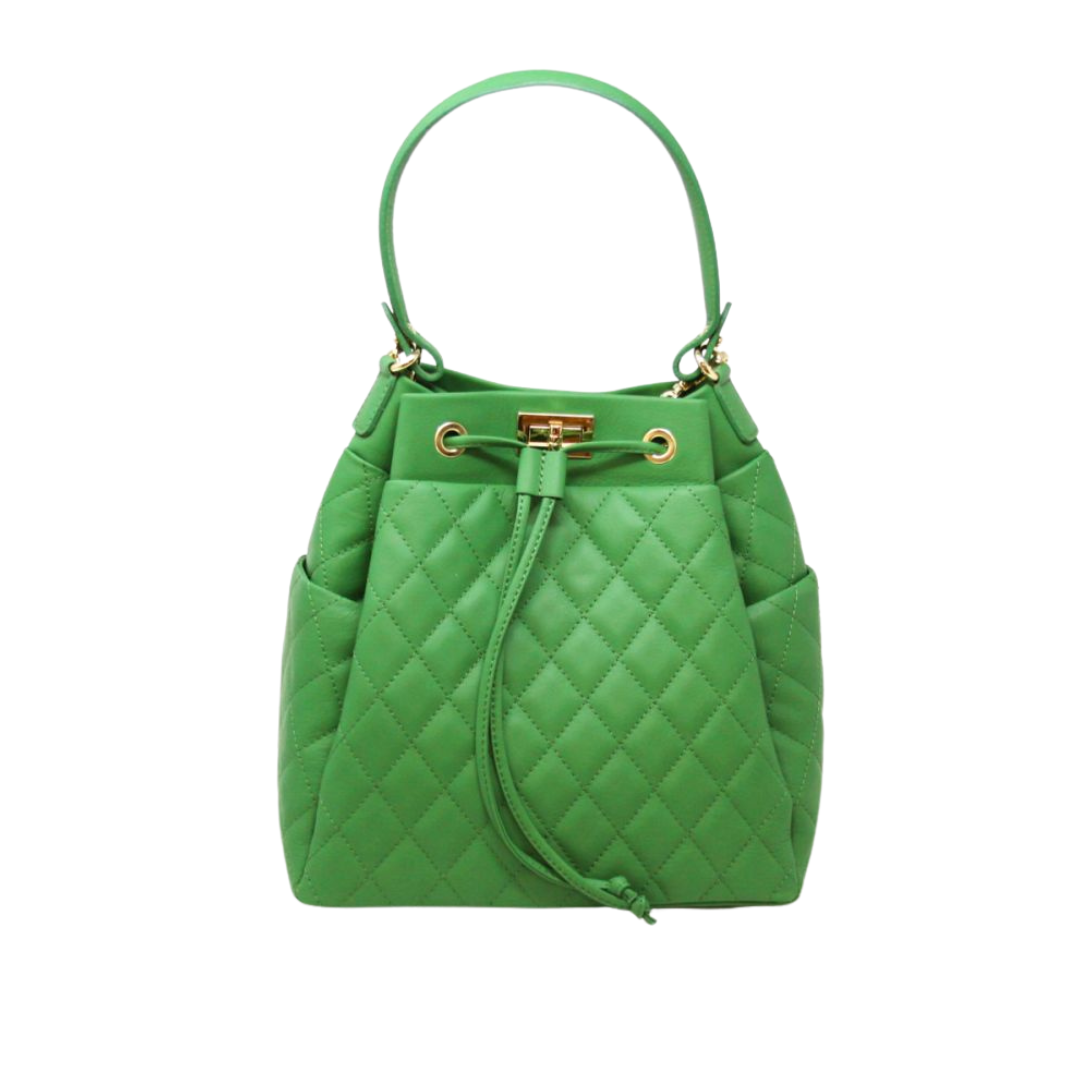 ITALIAN LEATHER TOP HANDLE AND CROSSBODY BAG