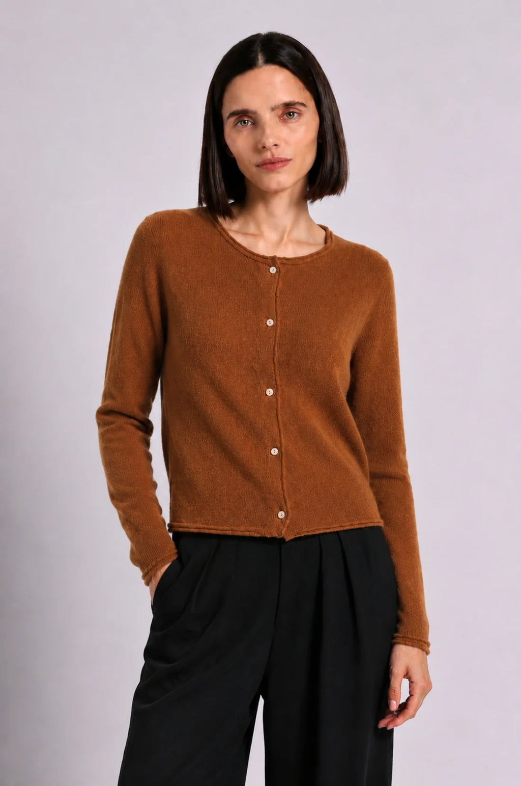 Sheer luxury Cardi W. Rolled trims