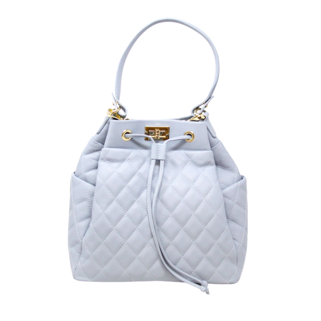 ITALIAN LEATHER TOP HANDLE AND CROSSBODY BAG