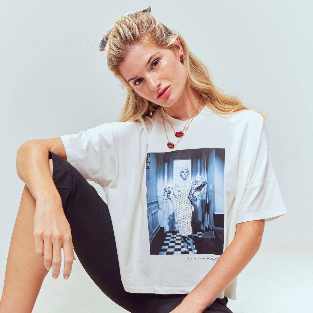 IVORY LELE SADOUGHI X MARILYN MONROE TEE