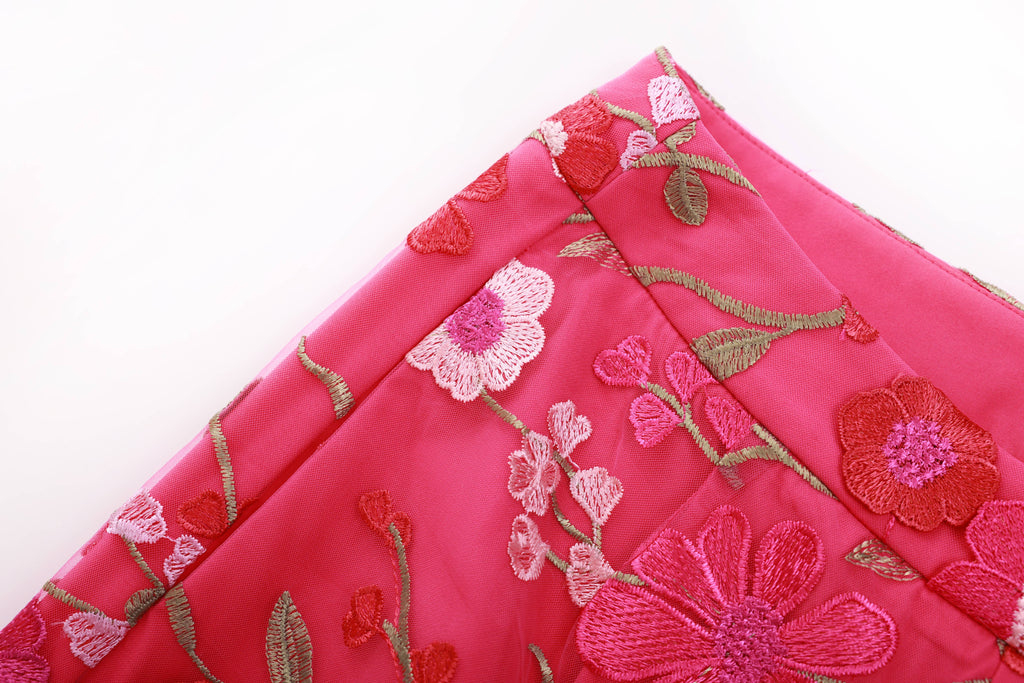 Floral Embroidered Blazer Pants Suit Women