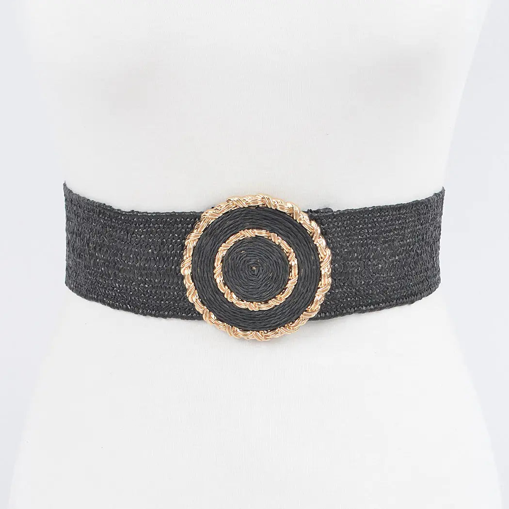 Elastic Belt with Gold Buckle