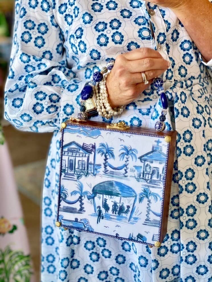 Darling and Company - Pawley's Toile Blue Bag