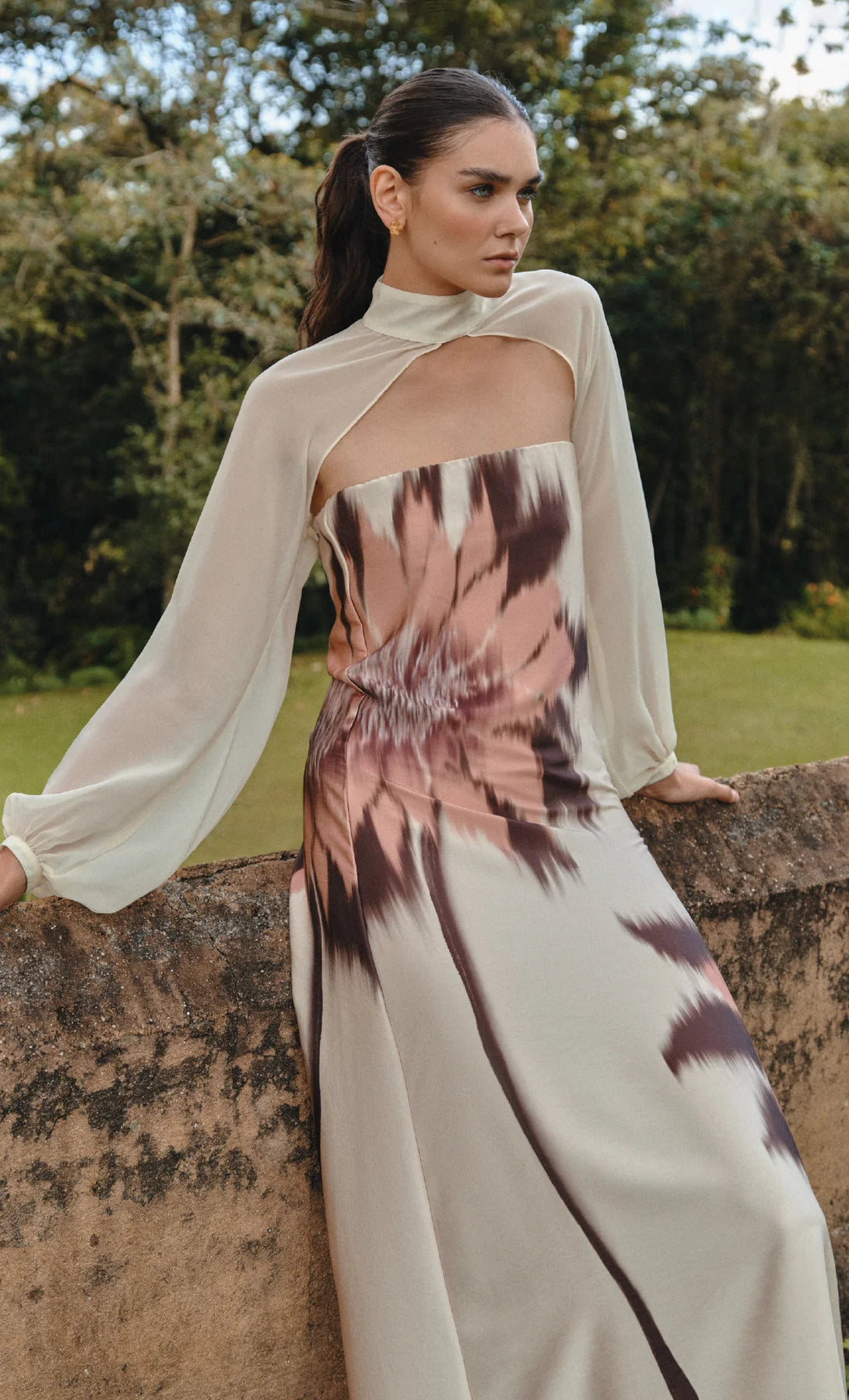 STRAPLESS SOLANUM MELBA LONG DRESS