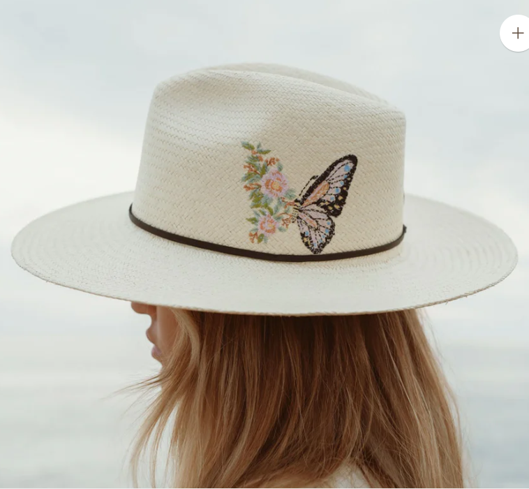 Floral Poppy Cross Stitch hat