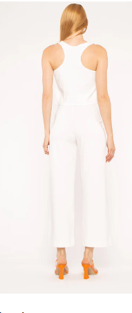 Ponte Knit Cropped Wide Leg Leg Pant