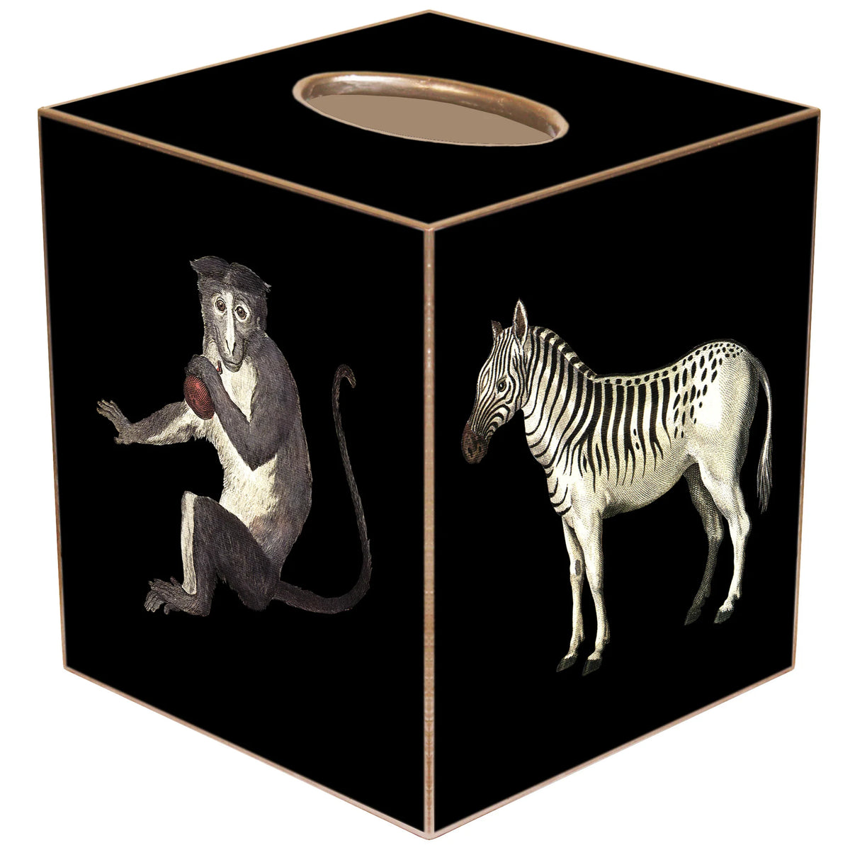 VINTAGE SAFARI - LEOPARD, ZEBRA & MONKEY TISSUE BOX COVER