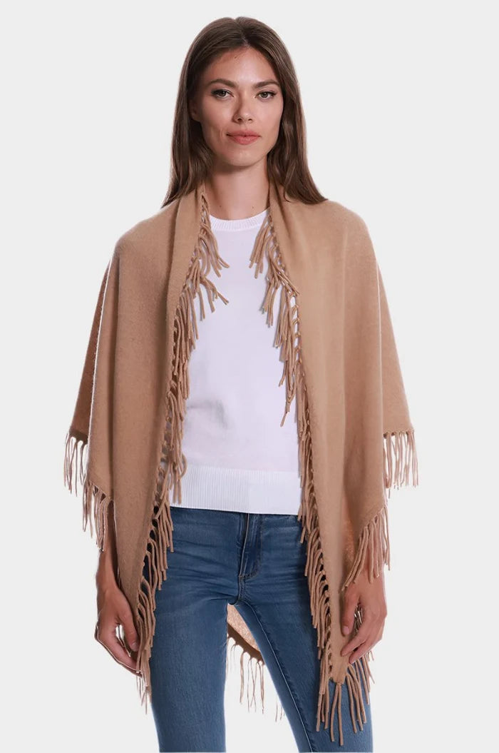 Cashmere fringe shawl