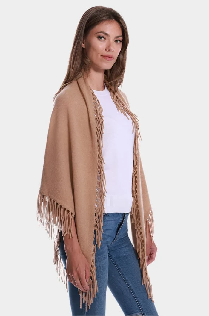 Cashmere fringe shawl
