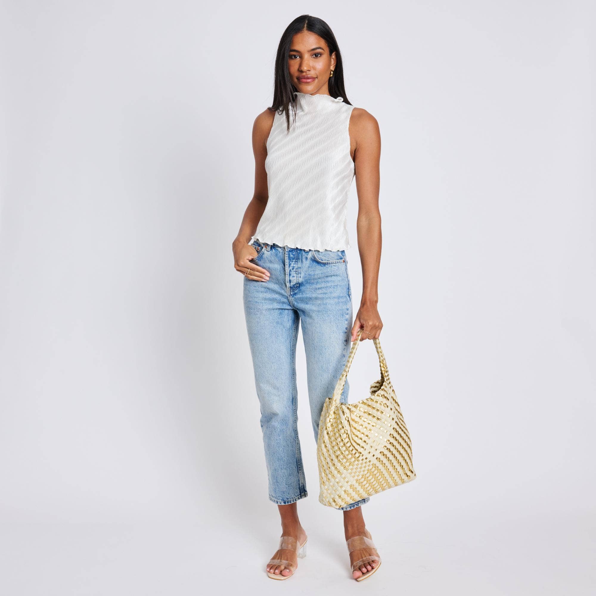 Ellery Mixed Material Woven Hobo