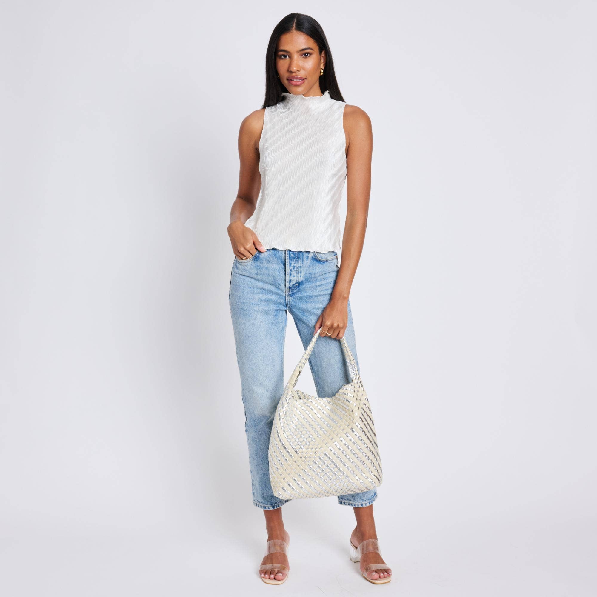 Ellery Mixed Material Woven Hobo