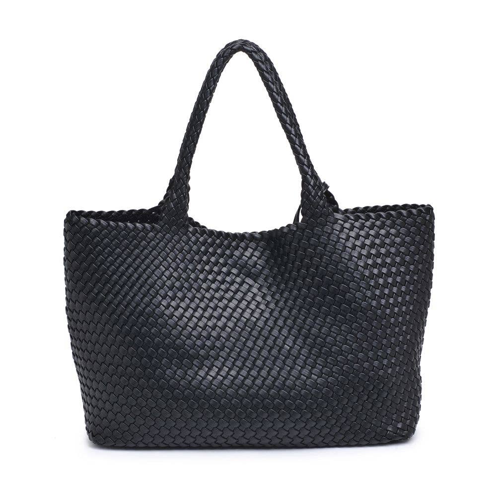 Solana Woven Tote -Black