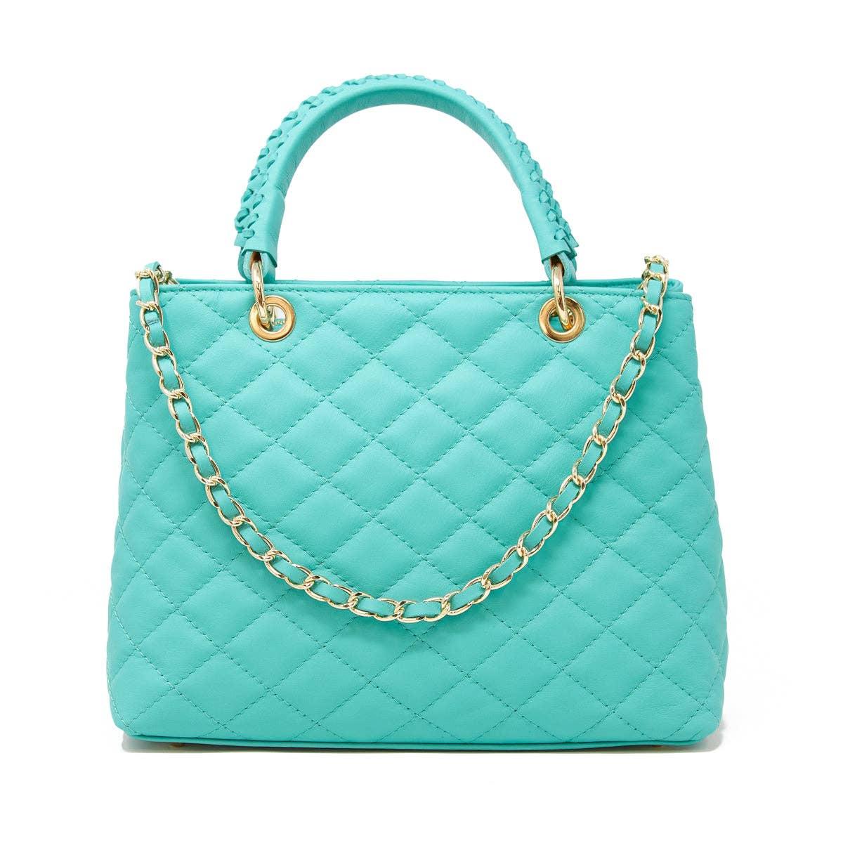 ITALIAN LEATHER QUILTED MID-SIZE BAG