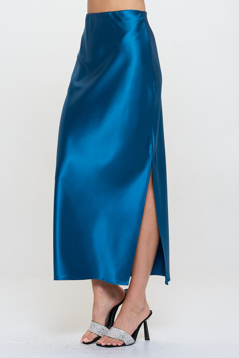 Coastal Girls Satin Midi Skirt