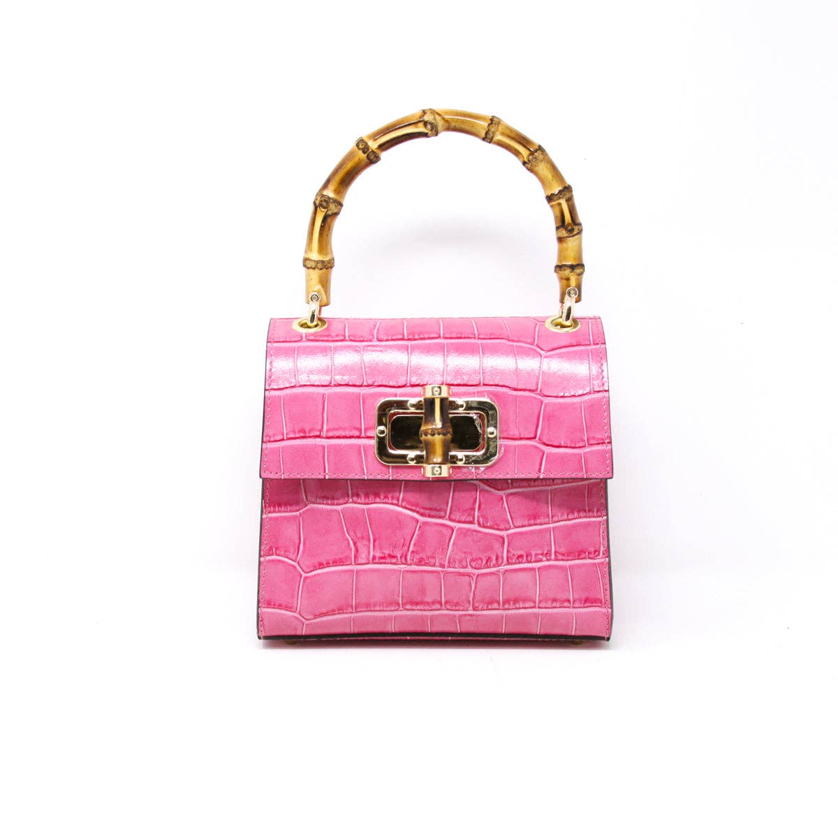 GENUINE ITALIAN LEATHER BAMBOO HANDLE BAG