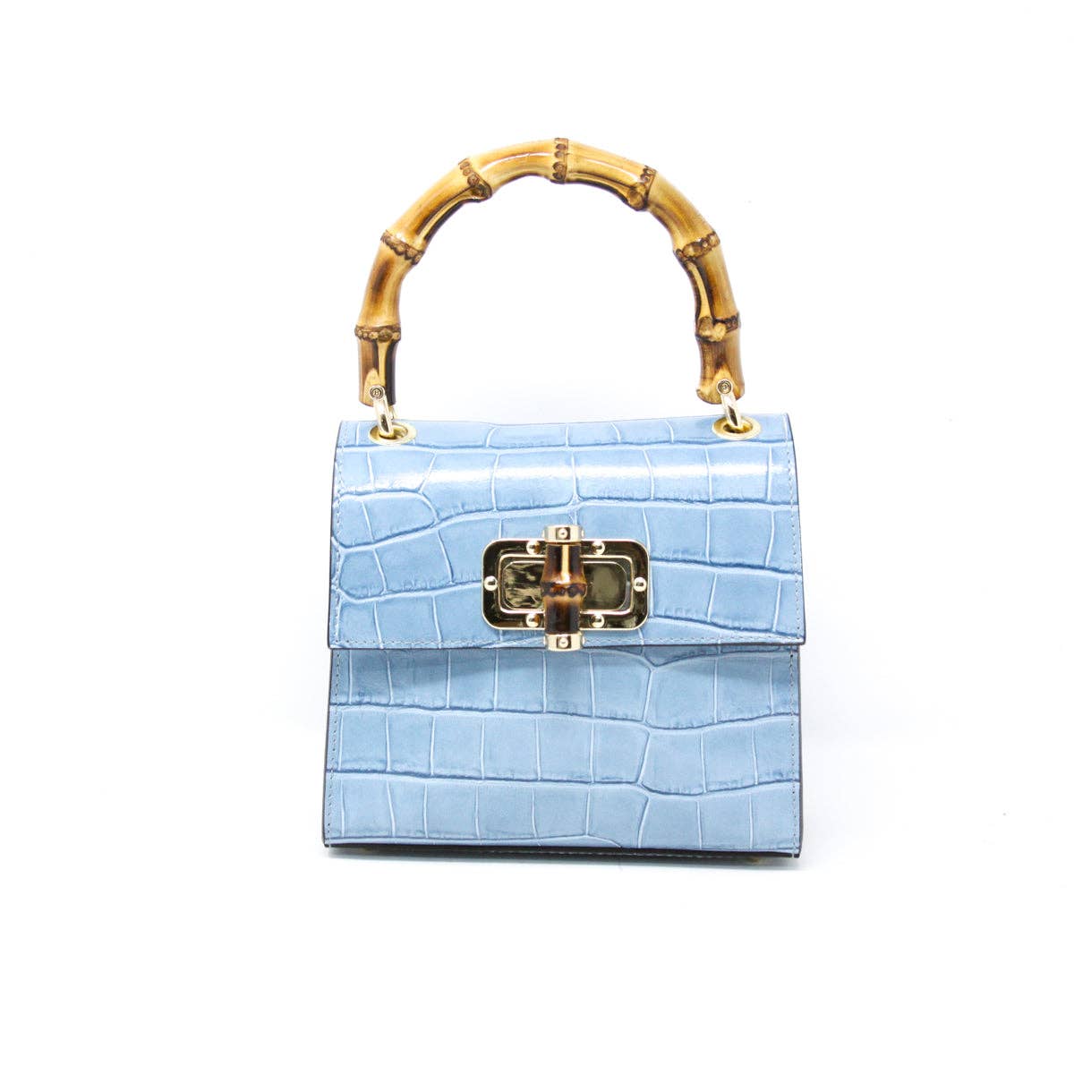 GENUINE ITALIAN LEATHER BAMBOO HANDLE BAG