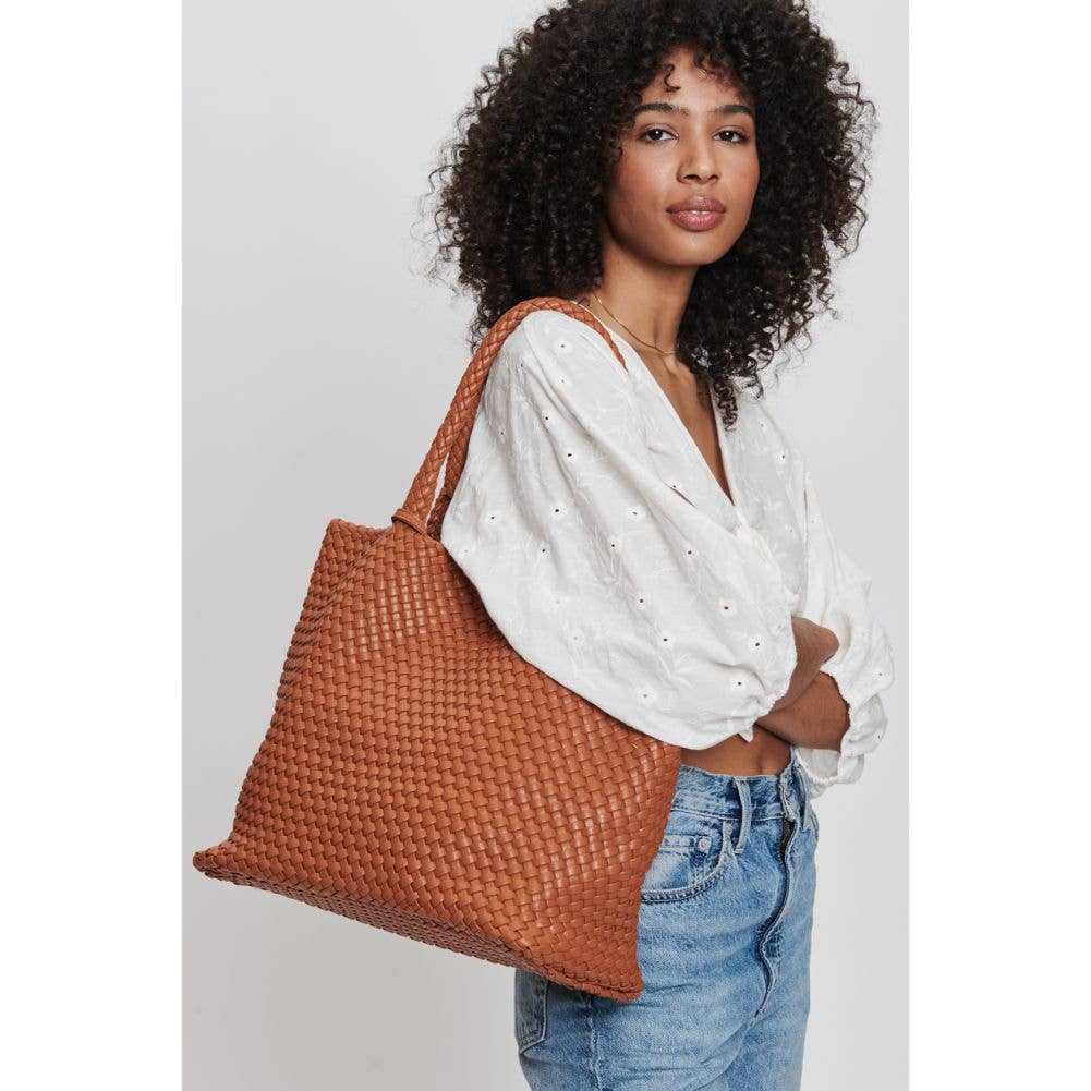 Solana Woven Tote -Black