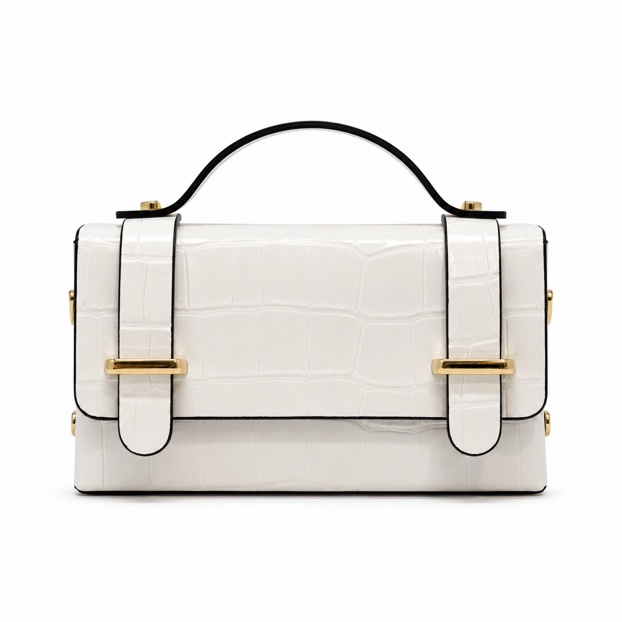 LEATHER HANDBAG WITH CROCCO