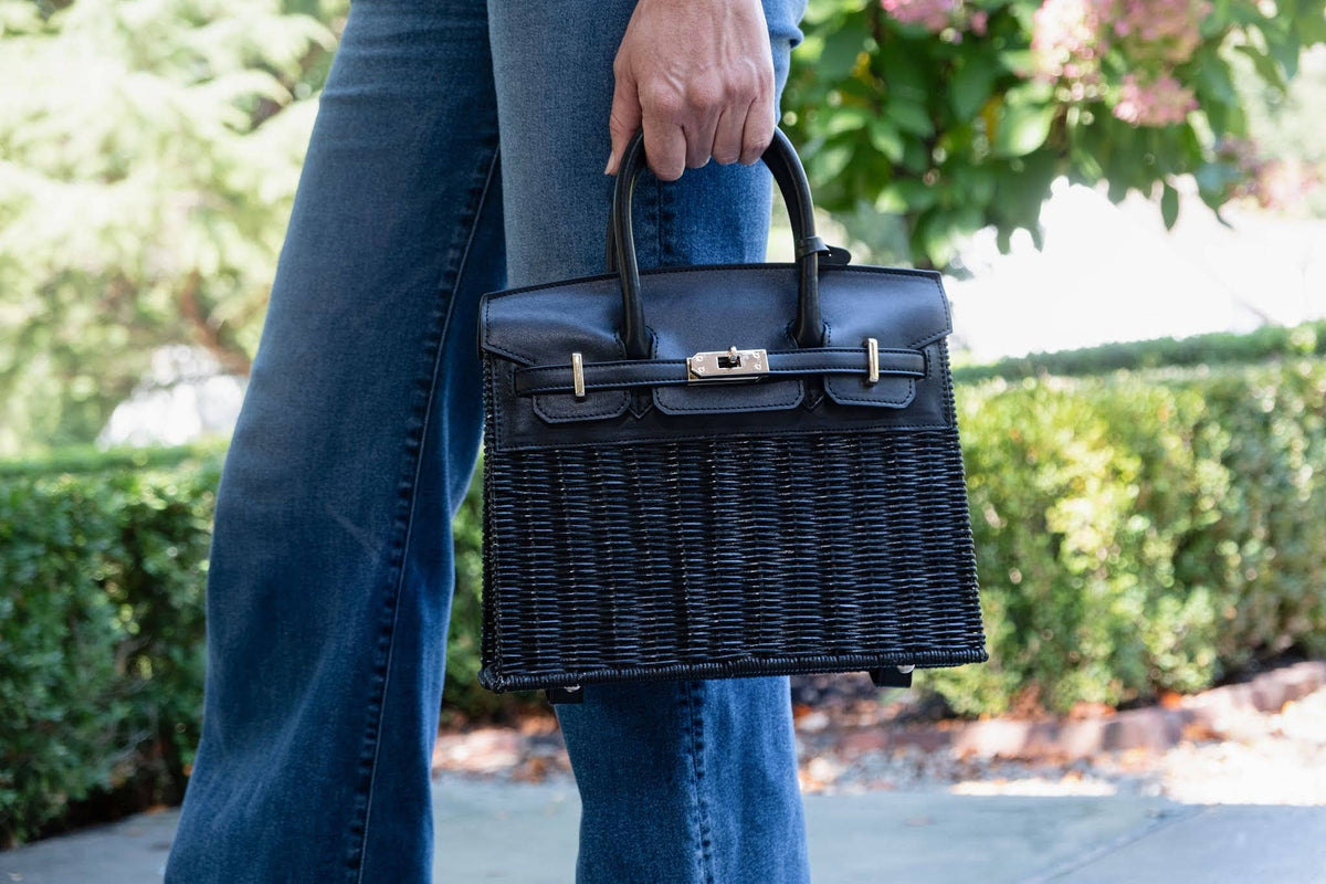 Margo Chocolate Wicker Handbag- WS