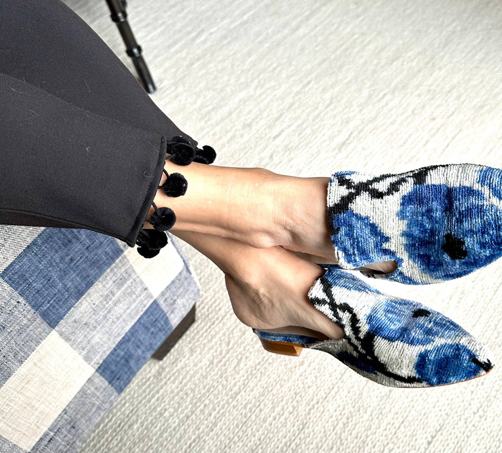 Sabrina Ankle Pant - Black w Black Pom Pom