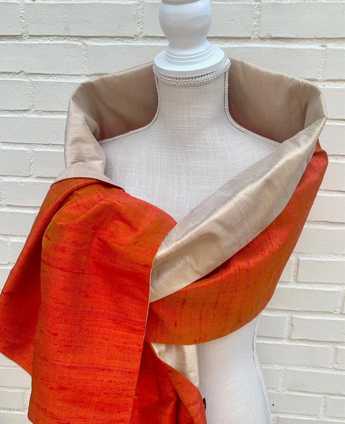 Silk Wraps - Orange w/Khaki