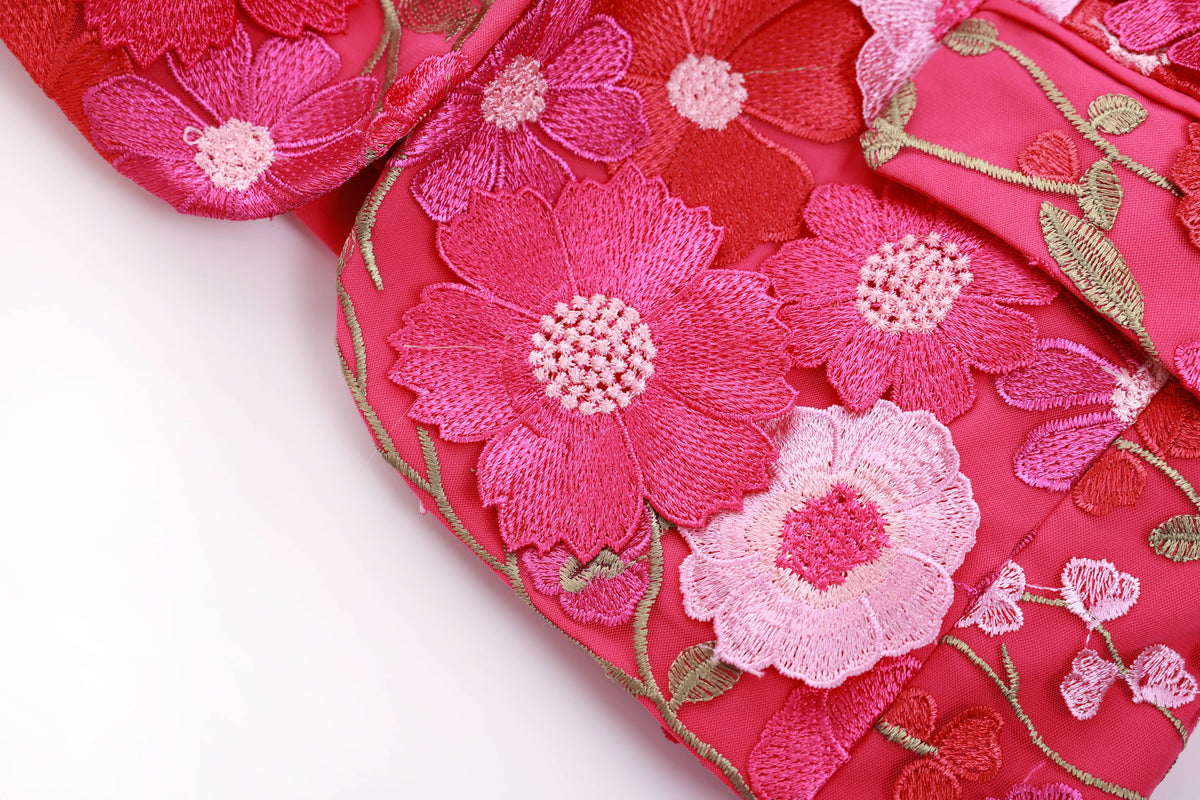 Floral Embroidered Blazer Pants Suit Women