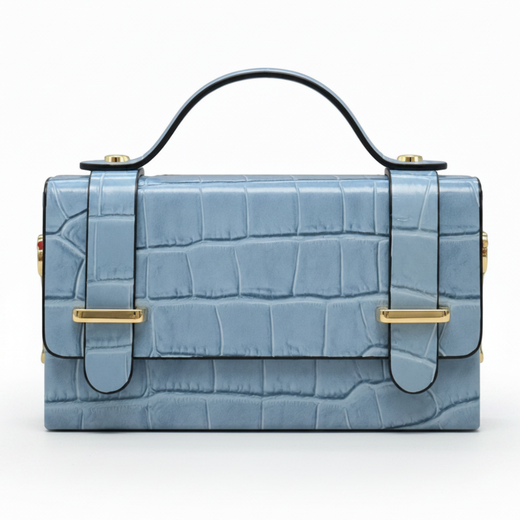 LEATHER HANDBAG WITH CROCCO