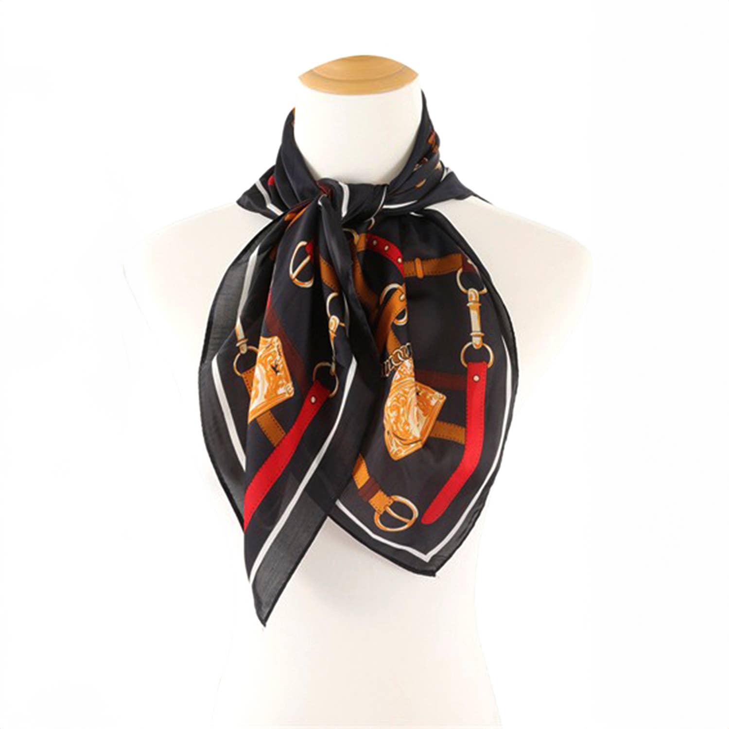 Vintage Horse Bit Print Silk Scarf