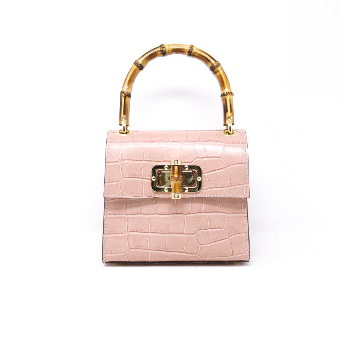 GENUINE ITALIAN LEATHER BAMBOO HANDLE BAG