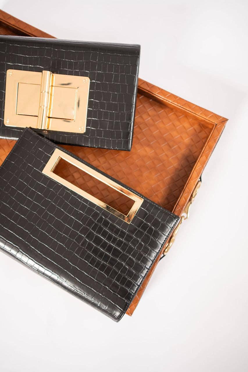 Lillian Croc Clutch -