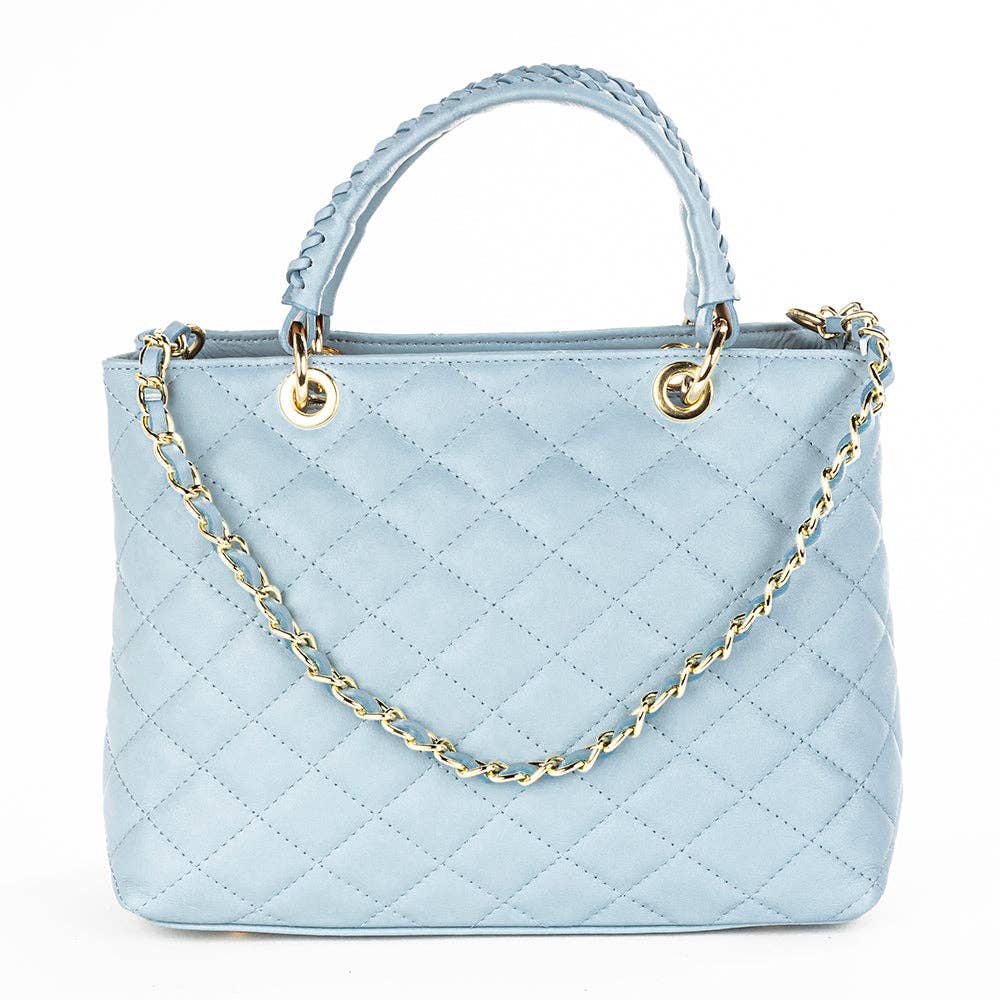 ITALIAN LEATHER QUILTED MID-SIZE BAG