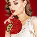 Crystal Rhinestone Apple Evening Clutch Tote Shoulder Bag