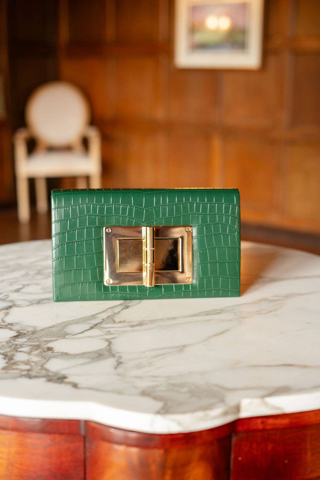 Lillian Croc Clutch -