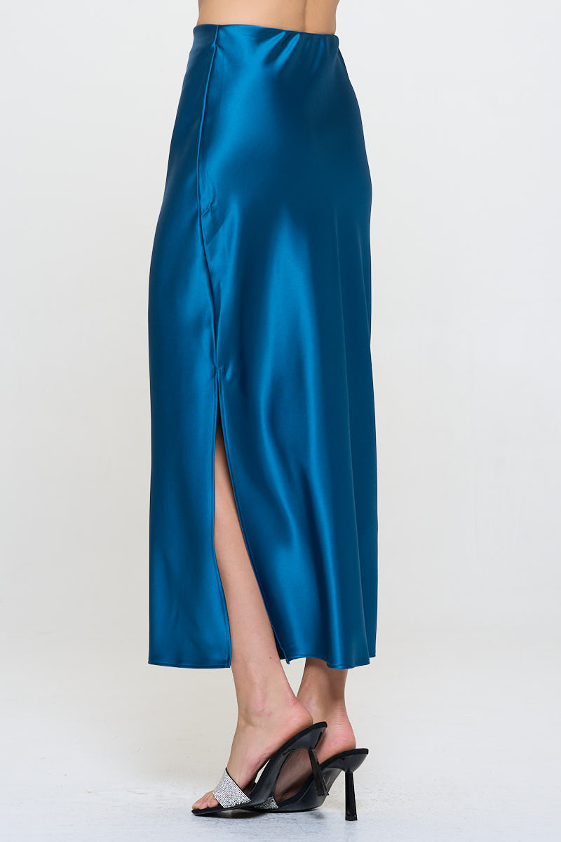 Coastal Girls Satin Midi Skirt