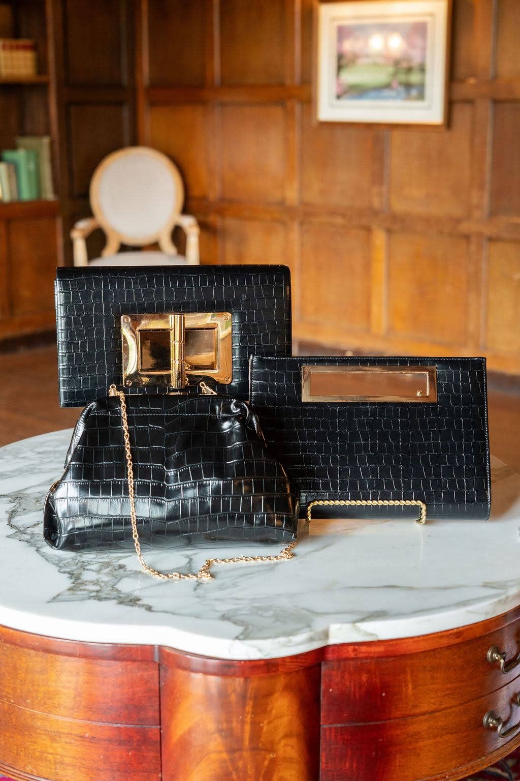 Lillian Croc Clutch -