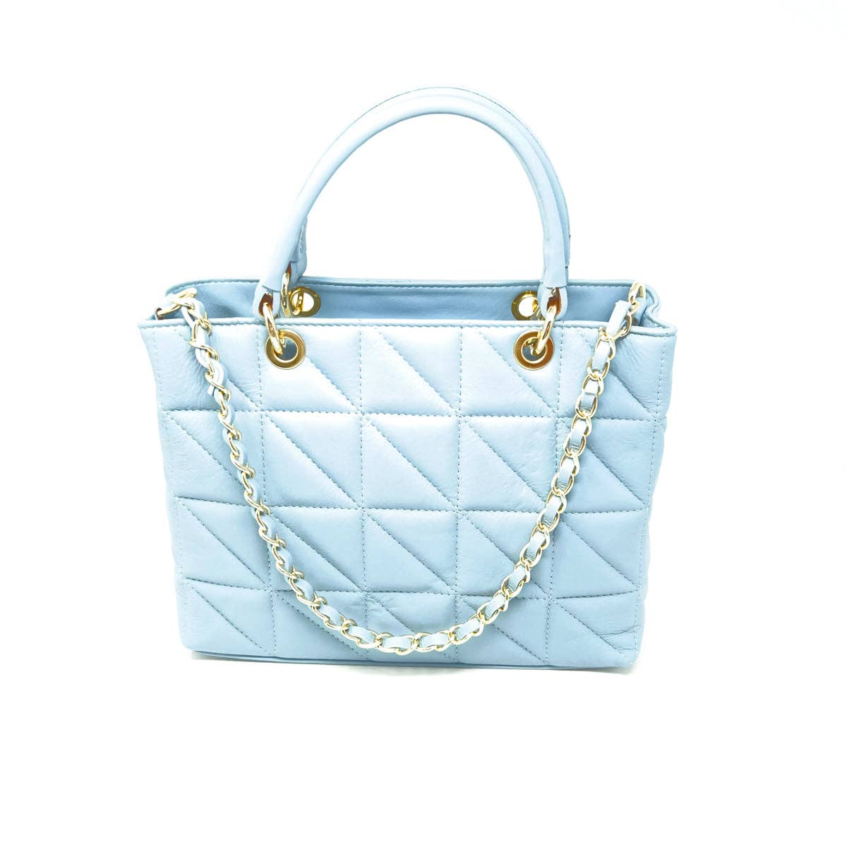 ITALIAN LEATHER QUILTED MID BAG