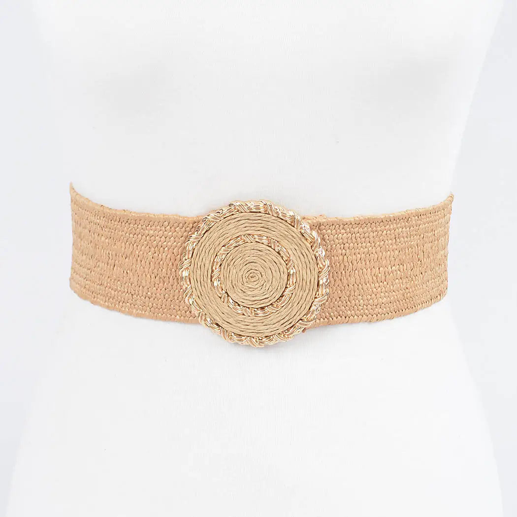 Elastic Belt with Gold Buckle