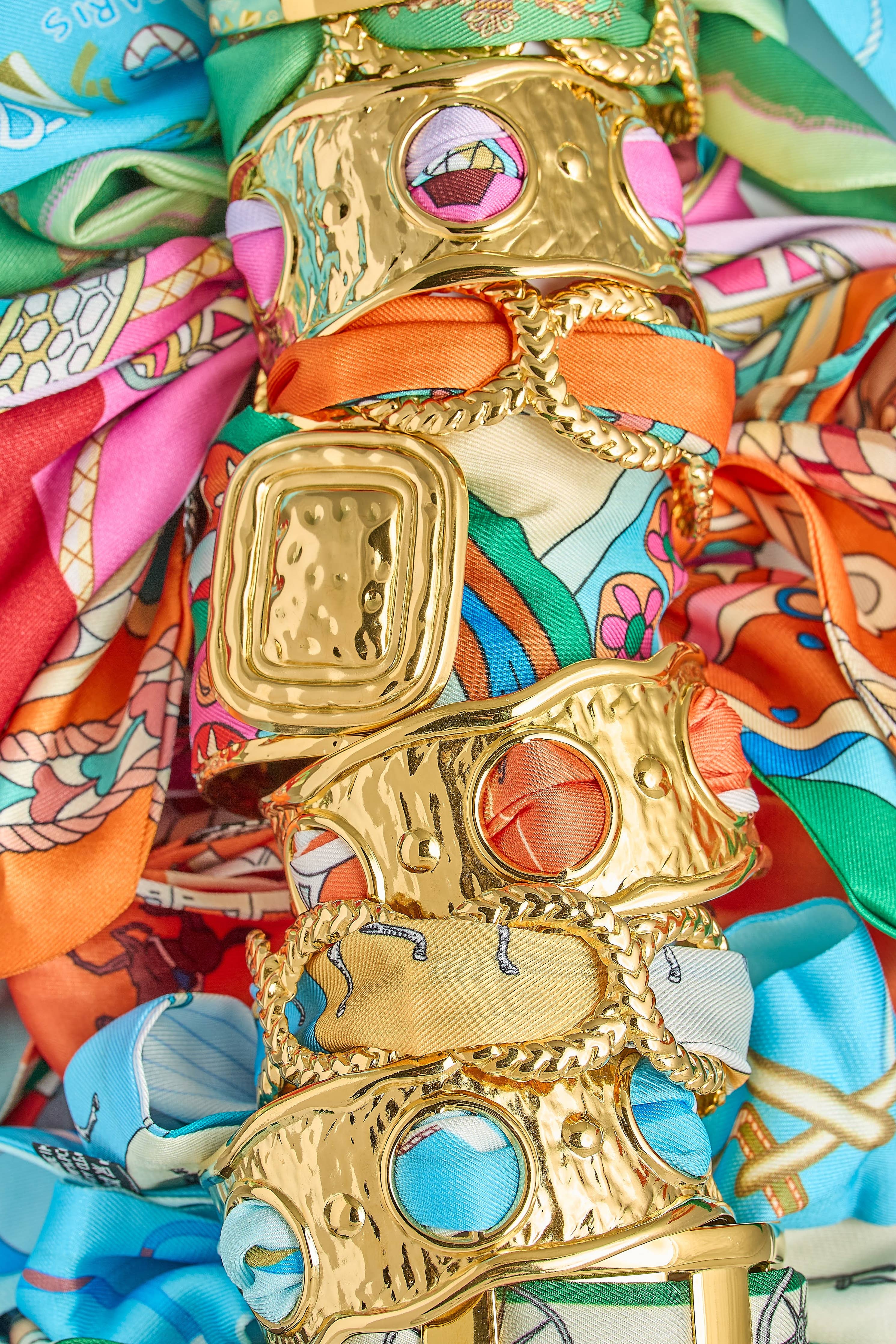 Small Gold Scarf Cuff -