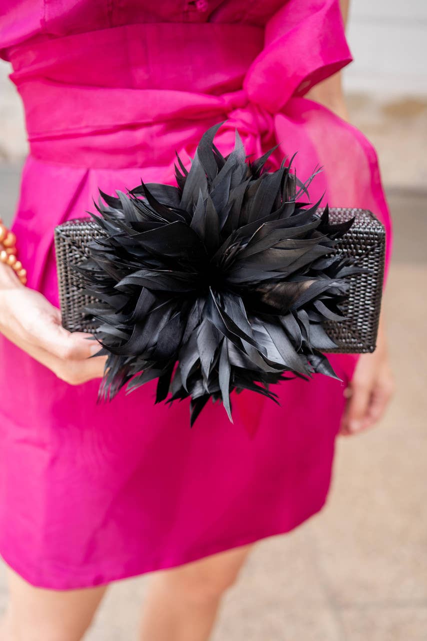 Colette Black - Black Feather Clutch