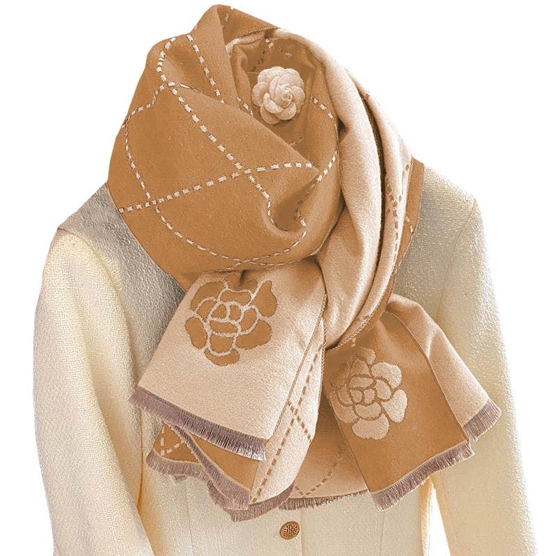 Flower- Camel Scarf