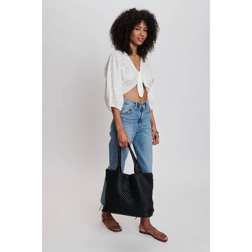 Solana Woven Tote -Black