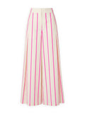 Glam High-Waist Wide Leg Striped Pant in pink/ivory stripe, front view